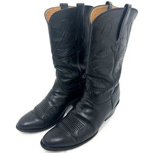 Lucchese Classics Handmade L150164 Black Western Boots Men's 8-1/2 D USA